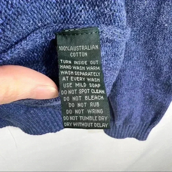 RODD GUNN Sweater Mens Sz M 1/4 Zip Knit Blue Pullover Australian Cotton Luxury - Picture 9 of 12